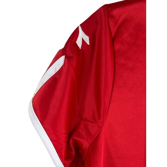 Diadora DiaDry Short Sleeve Women's Athletic Soccer Running Jersey Red White S - Picture 4 of 10